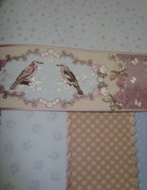 meisjes be happy met vogeltjes creme behang 14