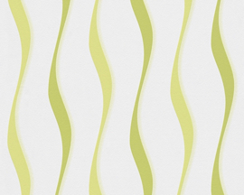 retro vlies behang lime groen wit 95945-3