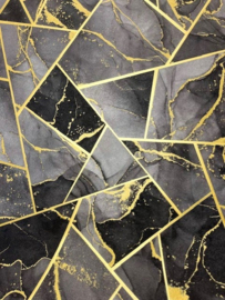 Marmeren Pracht: Goud en Antraciet Behang voor een Chique en Moderne Look 920505