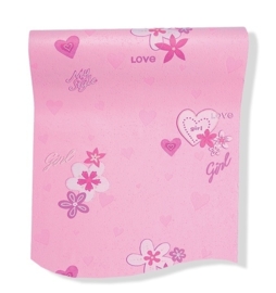 meisjes behang vinyl roze love 216