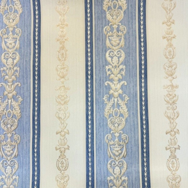 Liberty Stripe behang blauw crème – klassiek Engels strependesign
