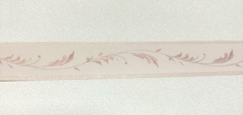 bladmotief behangrand gedempte tint van oud roze & creme