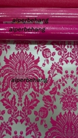 barok roze zilver vinyl behang 17154 ,,
