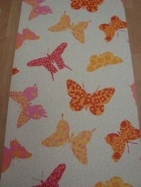 oranje geel roze grote vlinder behang xx949
