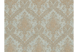 Blauw goud barok behang dubbelbreed 964721