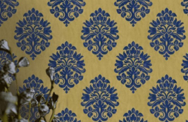 blauw goud barok behang 545722