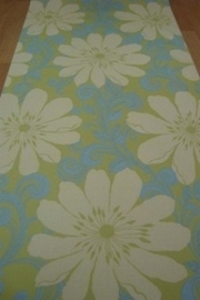 blauw groen grote bloemen behang xx924