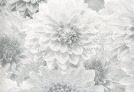 grijs bloemen behang 128505