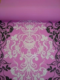 barok roze zwart wit behang 51828 41