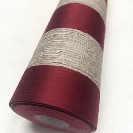 Rasch 085005 Vliesbehang – Rood Linnen Streep | Klassiek