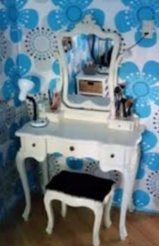 retro behang jaren 70 zilver blauw wit x2