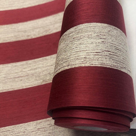 Rasch 085005 Vliesbehang – Rood Linnen Streep | Klassiek
