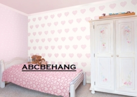rose hartjes meisjes behang Dutch - DL21114
