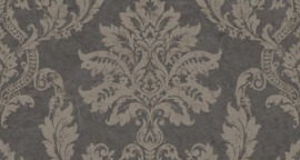 BAROK BEHANG PERSIAN DAMASK ANTRACIET GOUD