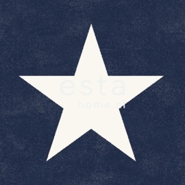 Esta Regatta Crew 136454 donkerblauw wit sterren behang