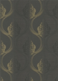 9676-15 zwart brons barok behang