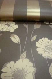 beige bruin modern bloemen behang xx925