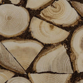 Rasch 130359 Houtlook Behang – Bruin Openhaardhout | Wood