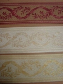 behang randen rood creme 44