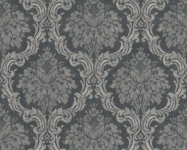 Barok behang grijs zwart 36716-6