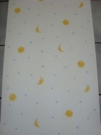 geel sterretjes en maantjes behang xx931