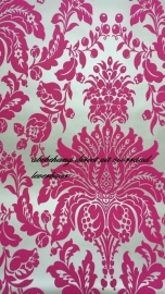 barok roze zilver vinyl behang 17154 ,,