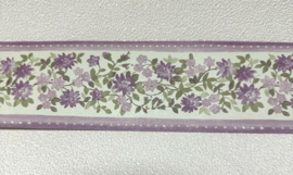 lila paars behangrand petit fleur bloementjes