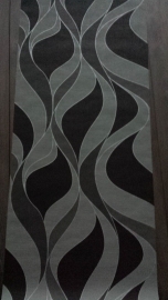 retro grijs zwart vlies behang x8