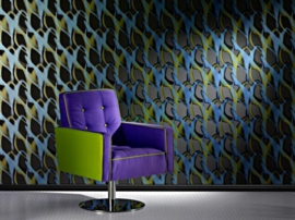The 70's Vintage behang neon Kleuren Vlies 3D effect