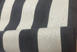 Rasch Glitter Vliesbehang met Strepen – Antraciet/Zandkleur – Modern Design (542363)