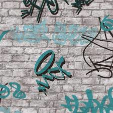 GRAFFITI  BEHANG  BLAUW