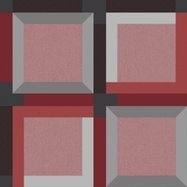 Dutch Kinetic behang J424-10 blokjes rood grijs zwart