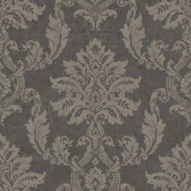 BAROK BEHANG PERSIAN DAMASK ANTRACIET GOUD