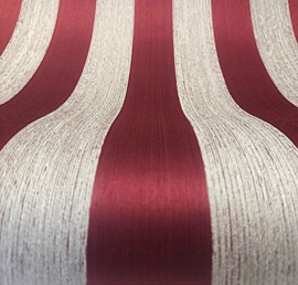 Rasch 085005 Vliesbehang – Rood Linnen Streep | Klassiek