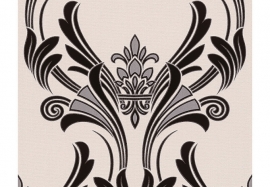 Patroonbehang A.S. Création Structuurbehang Atlanta Metallic, Zwart, Wit 957034