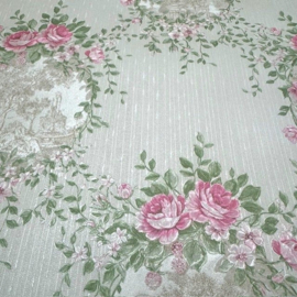 Exclusief bloemen behang Engelse stijl glitter