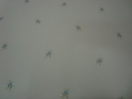 blauw creme engelse bloemen roosjes behang xx920