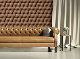 Behang Chesterfield bruin 95877-2