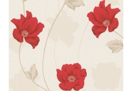 Patroonbehang A.S. Création Chicago Beige, Creme, Rood 3085-11