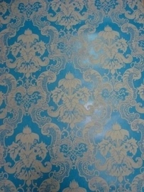 barok behang vinyl blauw wit 101 ,,