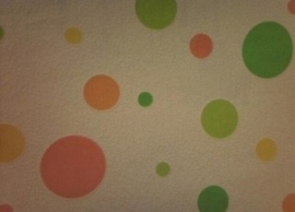creme groen oranje retro behang xx290