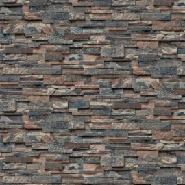 steen behang blauw bruin 3d xx94