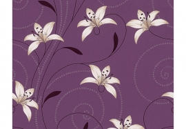 Patroonbehang A.S. Création Structuurbehang Atlanta Creme, Metallic, Violet 957005