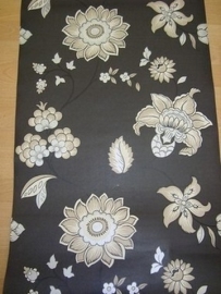 zwart grijs modern bloemen behang xx918