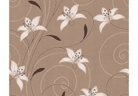 Patroonbehang A.S. Création Structuurbehang Atlanta Bruin, Creme, Metallic 957004