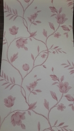 roze wit bloemen opruiming behang