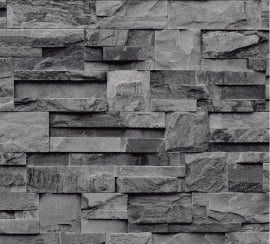 Reis Andrew Halliday Direct grijs steen behang natuursteen 3d effekt vinyl 3D trendy XX16 | Steen behang  | Behangwebsite.nl