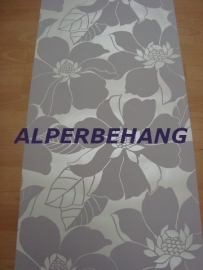 bloemen behang grijs glans xx40