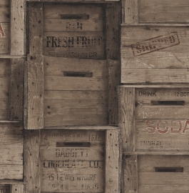 Dutch Reclaimed behang FD22350 Wood Crates