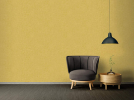 Textiel look behang okergeel 36313-3